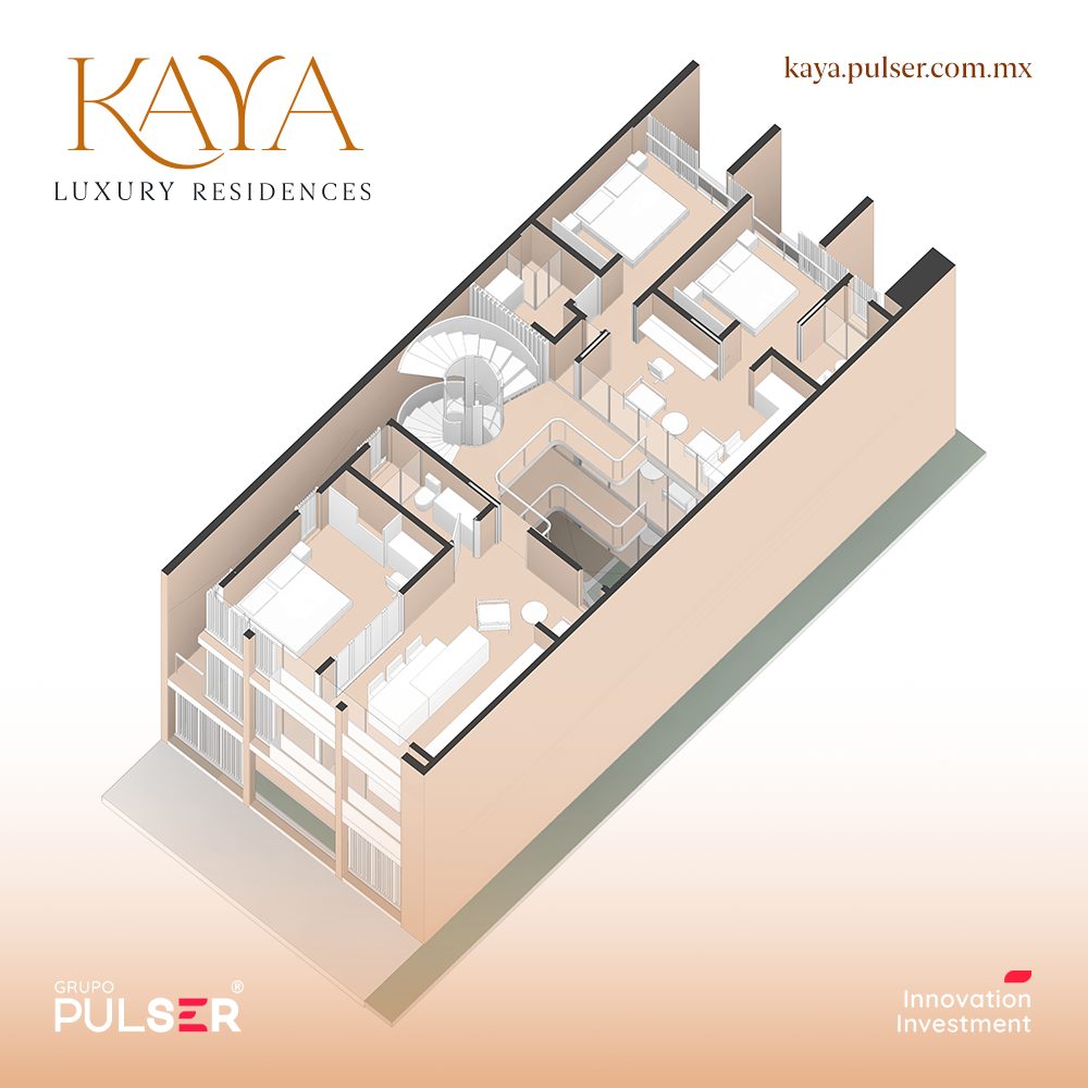 Plano de departamento tipo en KAYA Luxury Residences.