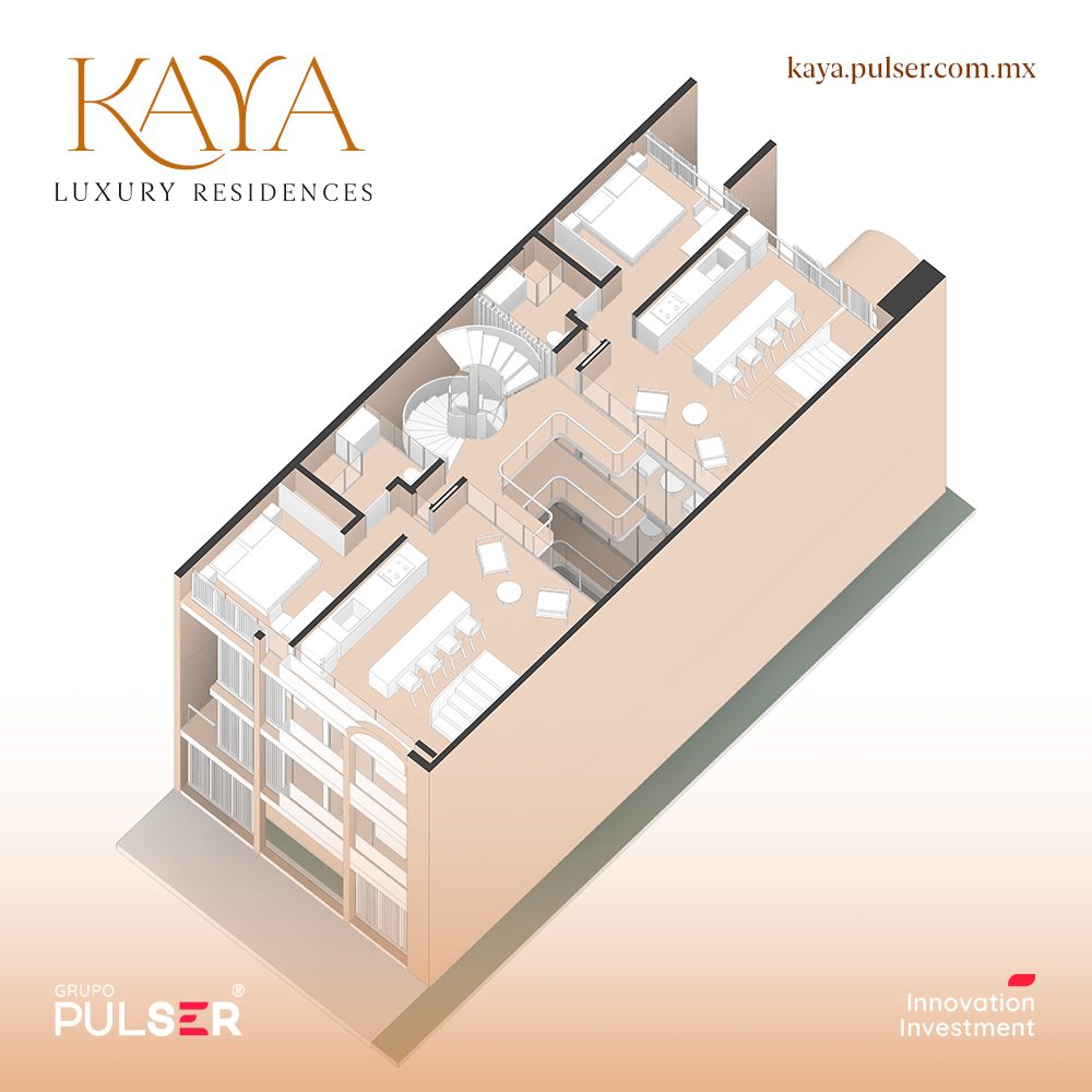 Plano de departamento tipo en KAYA Luxury Residences.