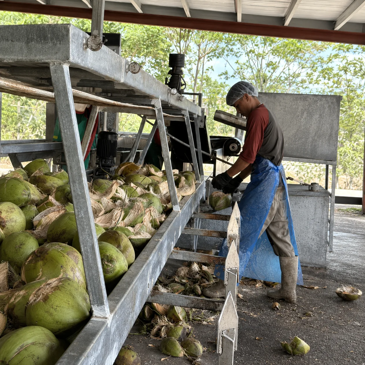 Cosecha y comercialización de coco