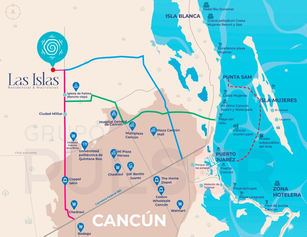 Mapa Las Islas Cancun